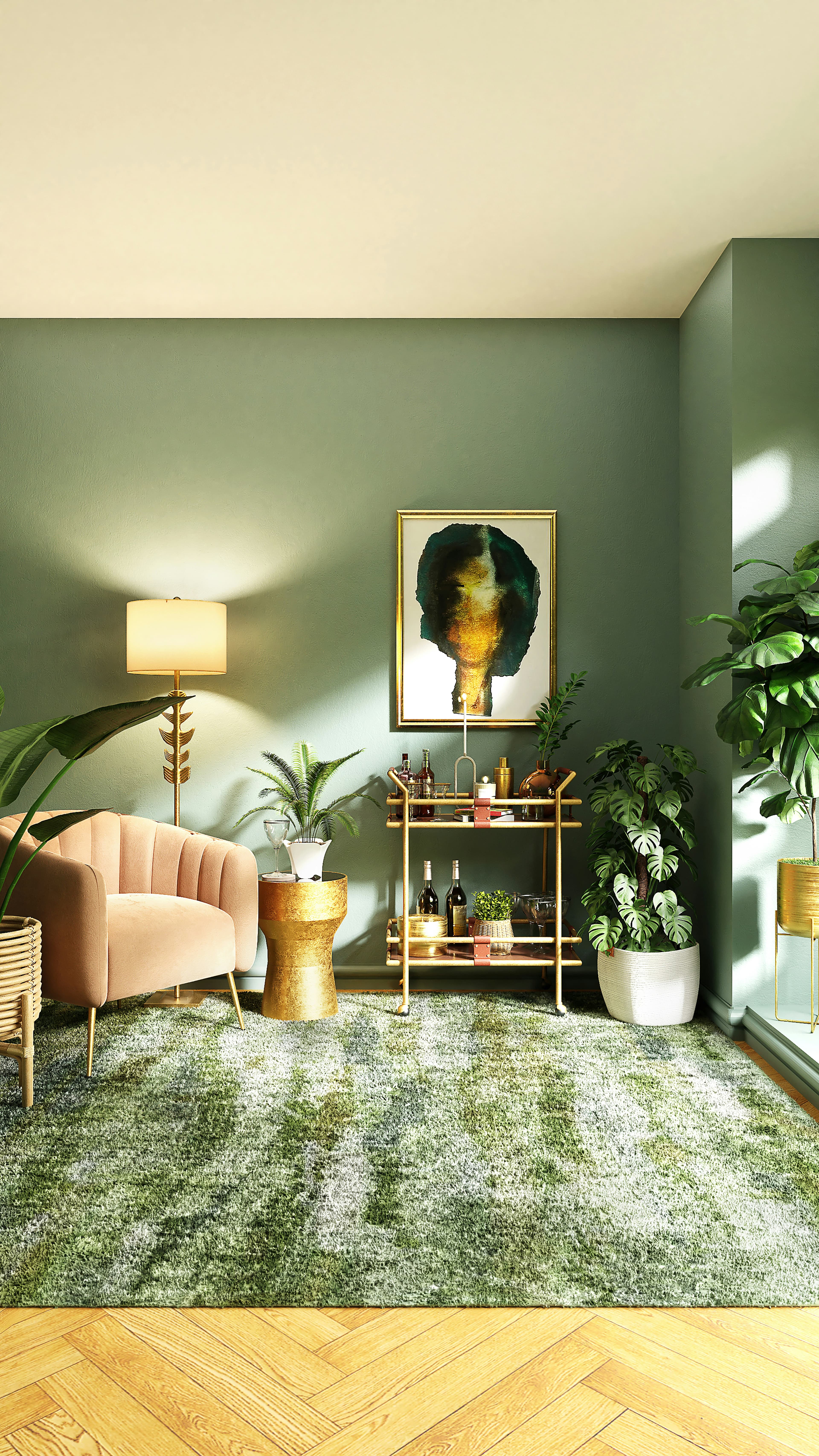 A serene green living space